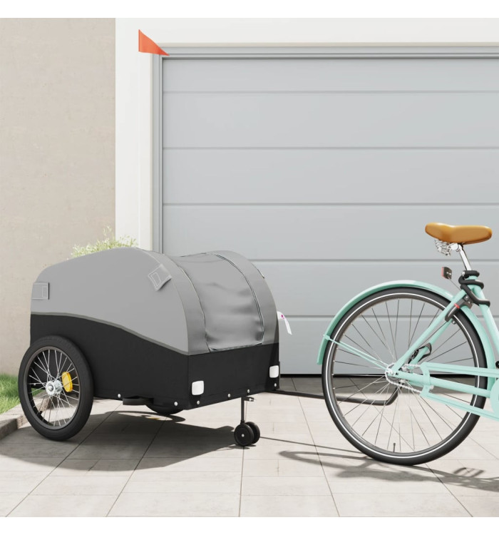 Remorque de vélo noir et gris 45 kg fer | Mobilier & Déco
