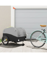 Remorque de vélo noir et gris 45 kg fer | Mobilier & Déco