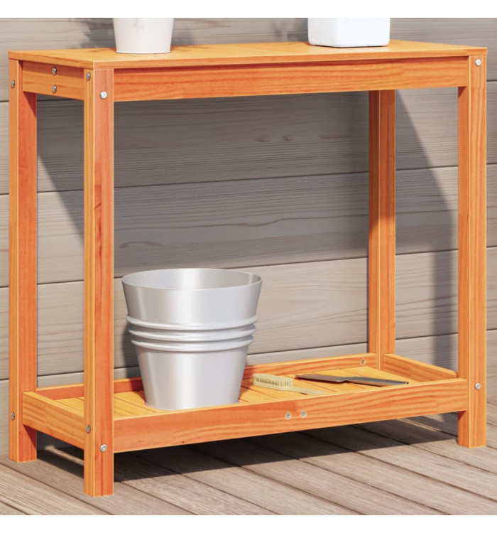 Table de rempotage avec étagère cire marron bois massif de pin | Mobilier & Déco