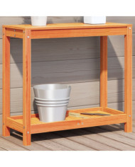 Table de rempotage avec étagère cire marron bois massif de pin | Mobilier & Déco
