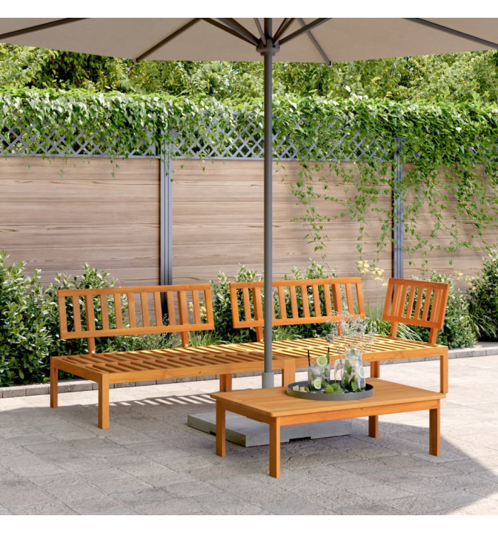 Salon palette de jardin 3 pcs bois d'acacia massif | Mobilier & Déco