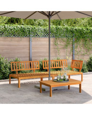 Salon palette de jardin 3 pcs bois d'acacia massif | Mobilier & Déco