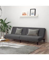 Canapé-lit à 2 places gris foncé velours | Mobilier & Déco