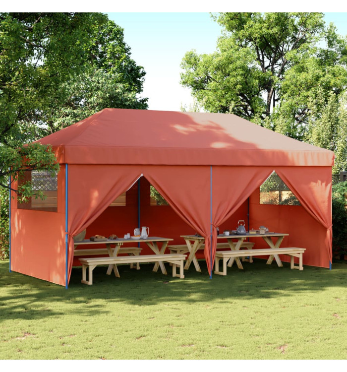 Tente de réception pliable escamotable avec 4 parois latérales | Mobilier & Déco