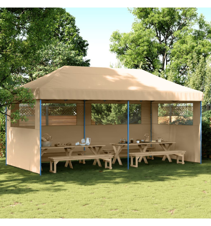Tente de réception pliable escamotable avec 3 parois latérales | Mobilier & Déco