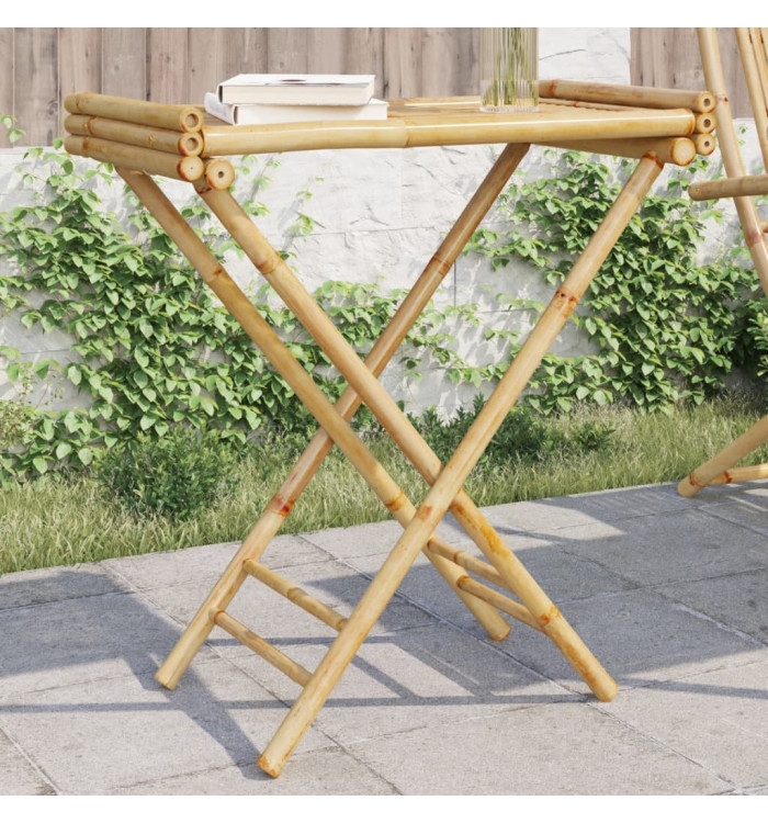 Table à plateau pliante 70,5x42,5x80 cm bambou | Mobilier & Déco