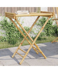 Table à plateau pliante 70,5x42,5x80 cm bambou | Mobilier & Déco