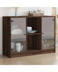 Buffet chêne marron 102x37x75,5 cm bois d'ingénierie | Mobilier & Déco