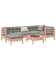 Salon de jardin 7 pcs et coussins bois massif sapin de douglas | Mobilier & Déco