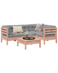 Salon de jardin 5 pcs et coussins bois massif sapin de douglas | Mobilier & Déco