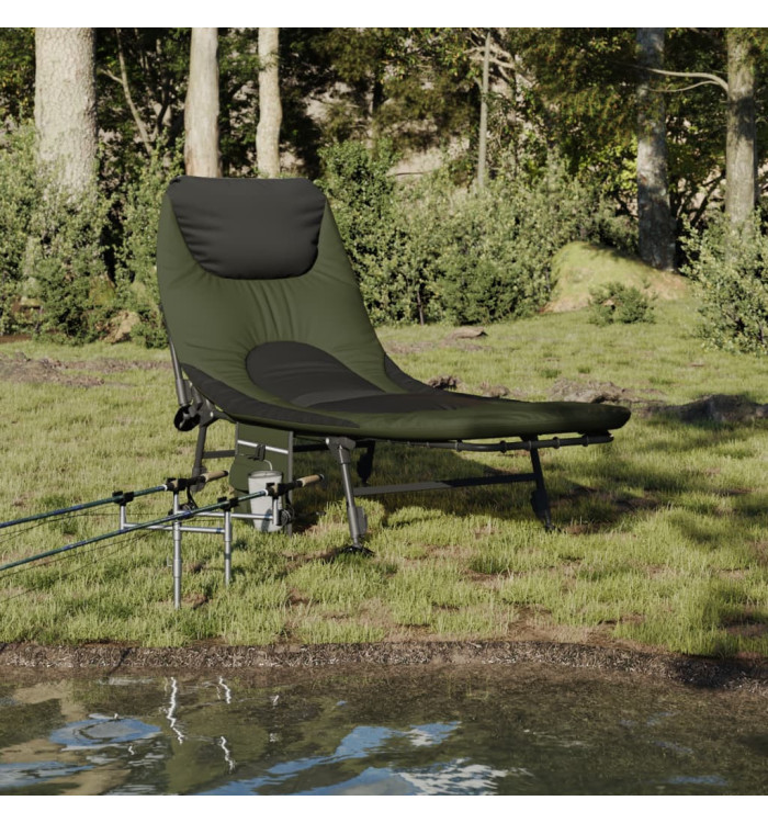 Lit de pêche avec pieds à boue réglables pliable vert | Mobilier & Déco