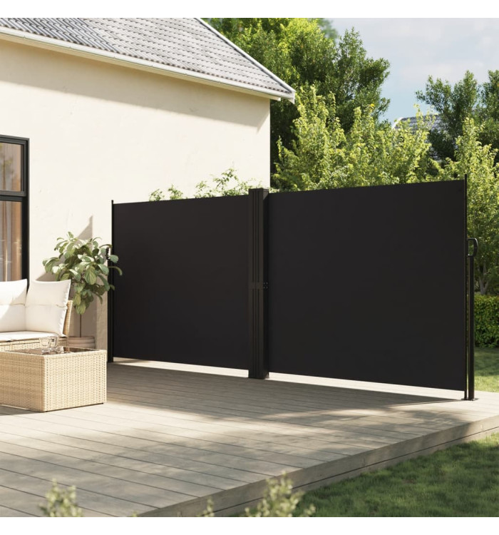 Auvent latéral rétractable noir 160x1200 cm | Mobilier & Déco