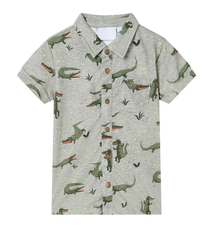 Chemise pour enfants mélange kaki clair 92 | Mobilier & Déco