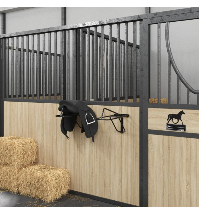 Porte-selle pliable mural noir fer | Mobilier & Déco