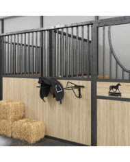 Porte-selle pliable mural noir fer | Mobilier & Déco