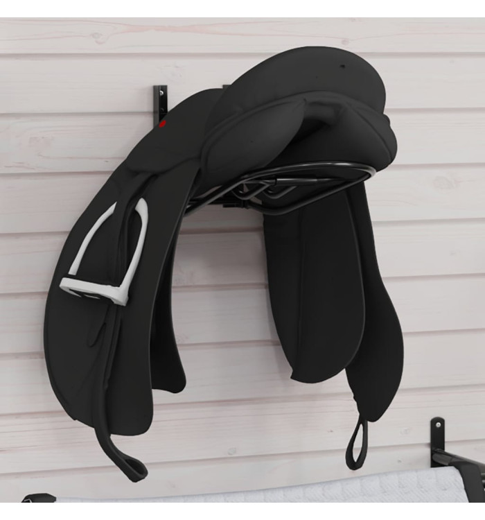 Porte-selle pliable mural noir fer | Mobilier & Déco