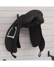Porte-selle pliable mural noir fer | Mobilier & Déco