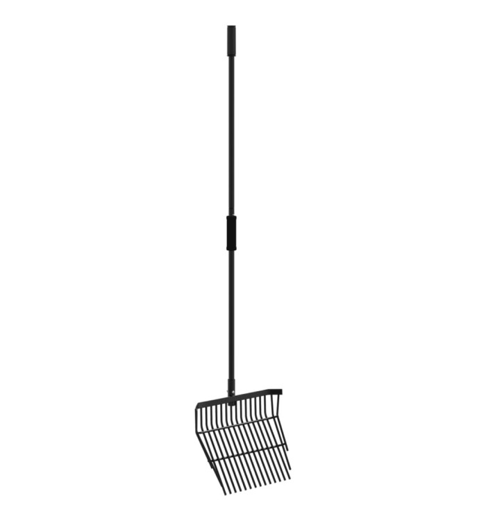 Fourche avec 14 dents noir acier | Mobilier & Déco