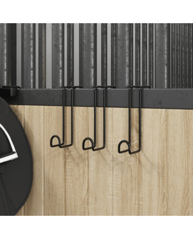 Porte-brides 3 pcs noir acier | Mobilier & Déco