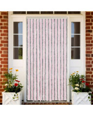 Rideau anti-mouches gris argenté et rose 118x220 cm chenille | Mobilier & Déco