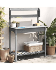 Table de rempotage avec évier gris bois massif de de sapin | Mobilier & Déco
