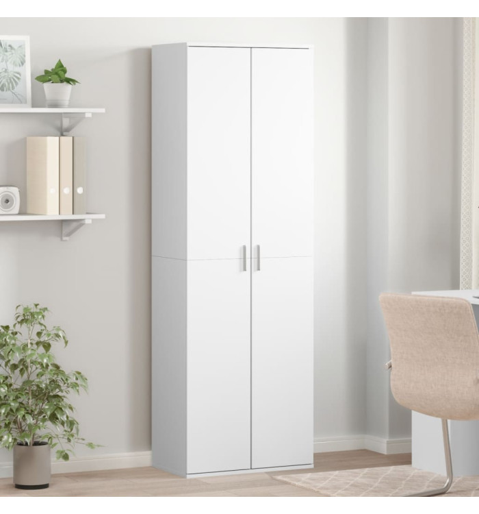 Buffet haut blanc 60x35x180 cm bois d’ingénierie | Mobilier & Déco