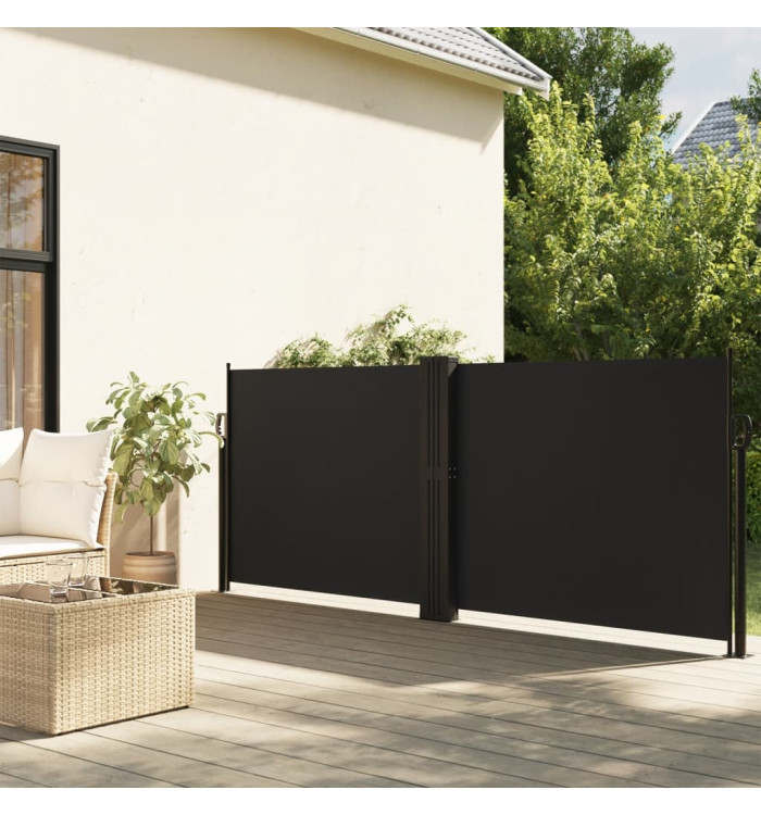 Auvent latéral rétractable noir 120x1200 cm | Mobilier & Déco