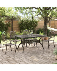 Ensemble manger de jardin 5 pcs bronze aluminium coulé | Mobilier & Déco