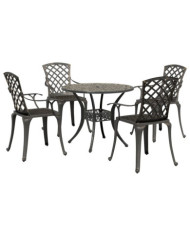 Ensemble manger de jardin 5 pcs bronze aluminium coulé | Mobilier & Déco