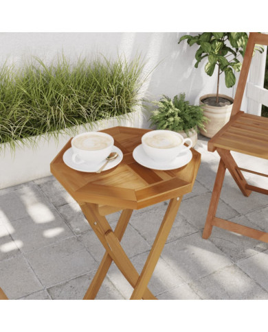 Dessus de table 40x40x2,5 cm octogonal bois de teck massif | Mobilier & Déco