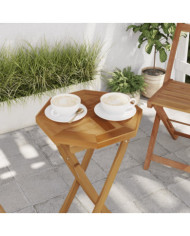 Dessus de table 40x40x2,5 cm octogonal bois de teck massif | Mobilier & Déco