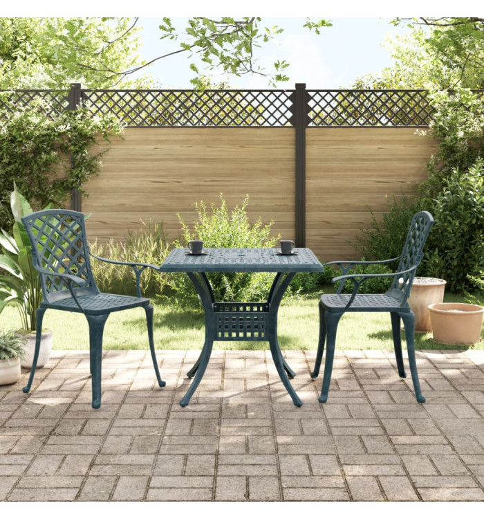 Ensemble de bistro 3 pcs vert aluminium coulé | Mobilier & Déco