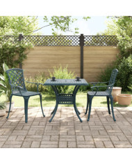 Ensemble de bistro 3 pcs vert aluminium coulé | Mobilier & Déco