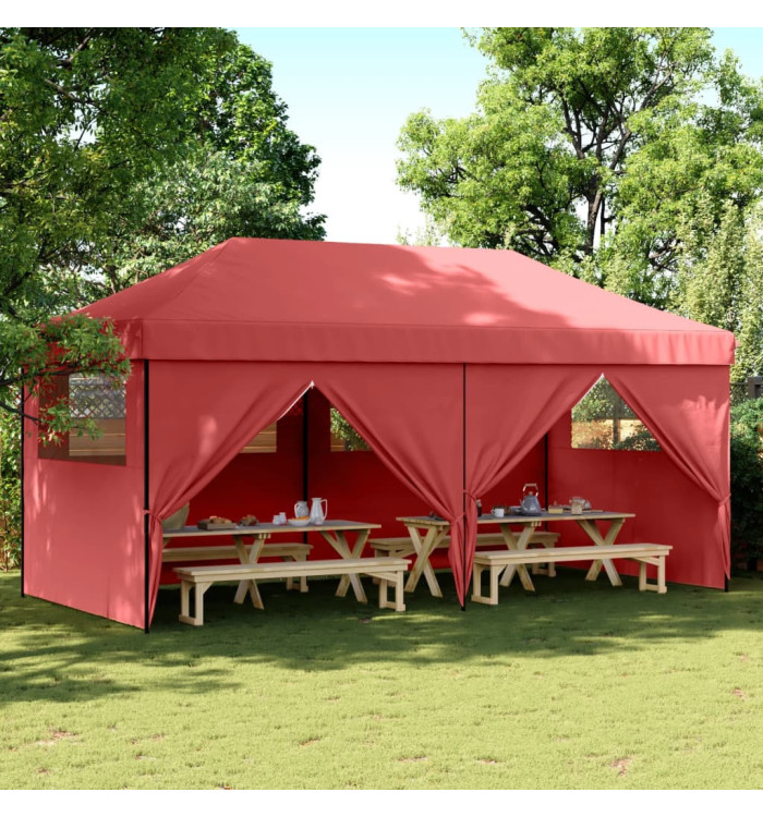 Tente de réception pliable escamotable avec 4 parois latérales | Mobilier & Déco