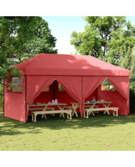 Tente de réception pliable escamotable avec 4 parois latérales | Mobilier & Déco