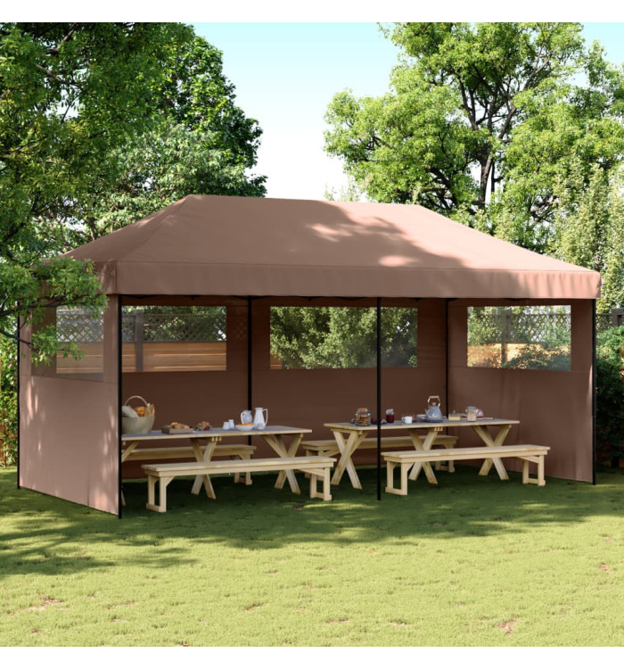 Tente de réception pliable escamotable avec 3 parois latérales | Mobilier & Déco
