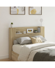 Armoire tête de lit avec LED chêne sonoma 140x16,5x103,5 cm | Mobilier & Déco