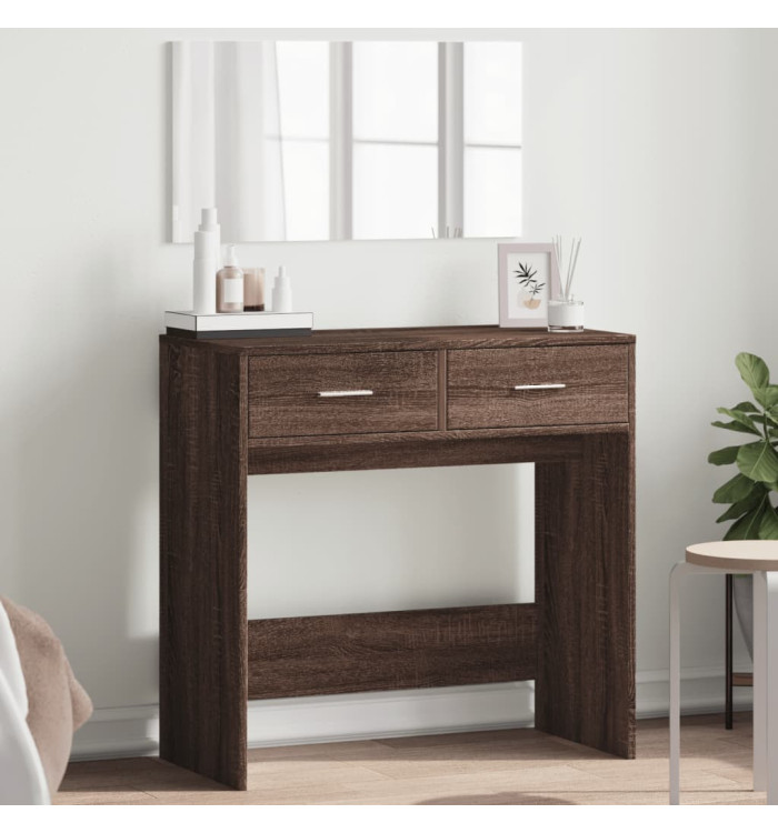 Coiffeuse avec miroir chêne marron 80x39x80 cm | Mobilier & Déco