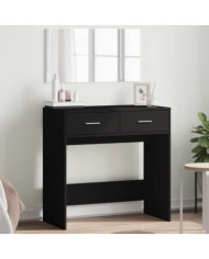Coiffeuse avec miroir noir 80x39x80 cm | Mobilier & Déco