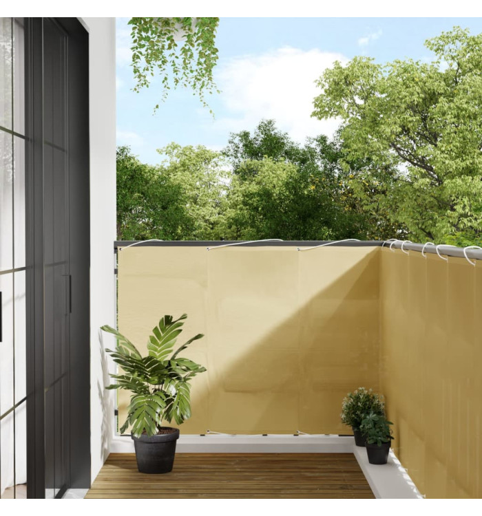 Écran de balcon sable 120x1000 cm 100% polyester oxford | Mobilier & Déco