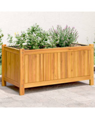 Jardinière avec doublure 80x42x40 cm bois massif d'acacia | Mobilier & Déco