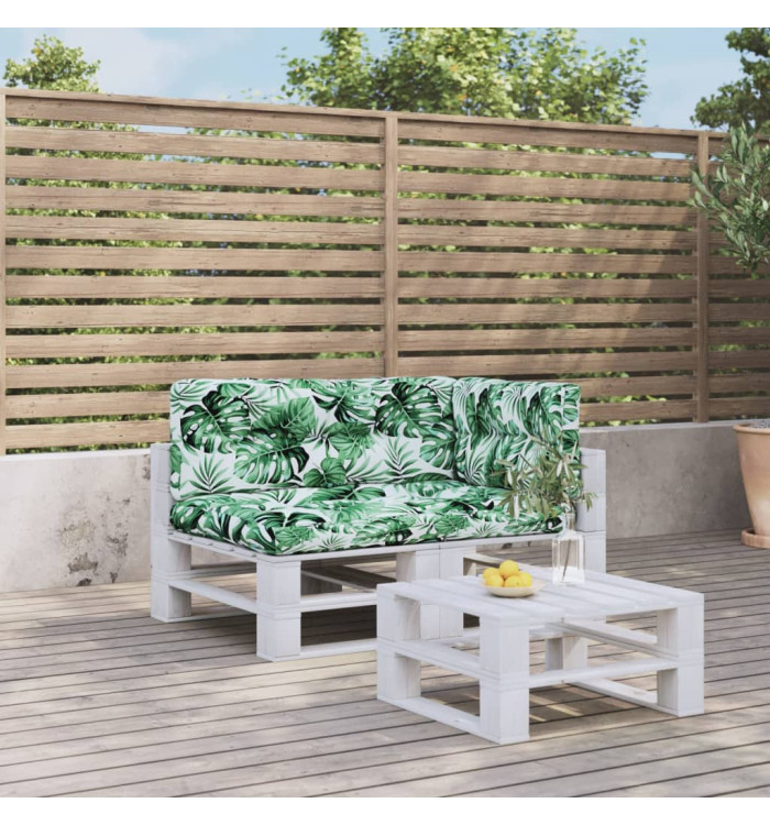 Coussins de palette lot de 3 motif de feuilles tissu | Mobilier & Déco