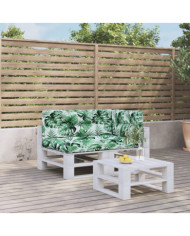 Coussins de palette lot de 3 motif de feuilles tissu | Mobilier & Déco