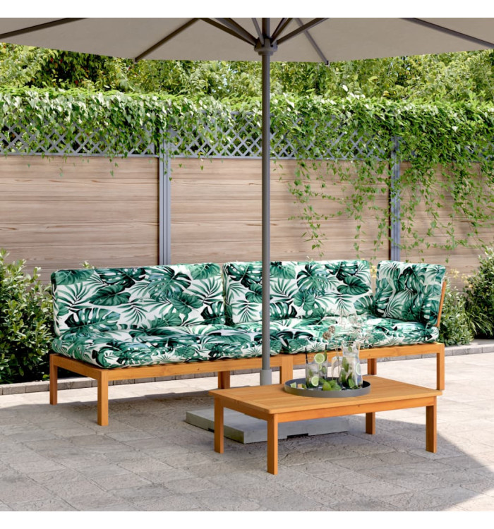 Salon palette de jardin avec coussins 3pcs bois d'acacia massif | Mobilier & Déco