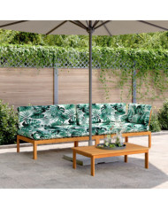 Salon palette de jardin avec coussins 3pcs bois d'acacia massif | Mobilier & Déco