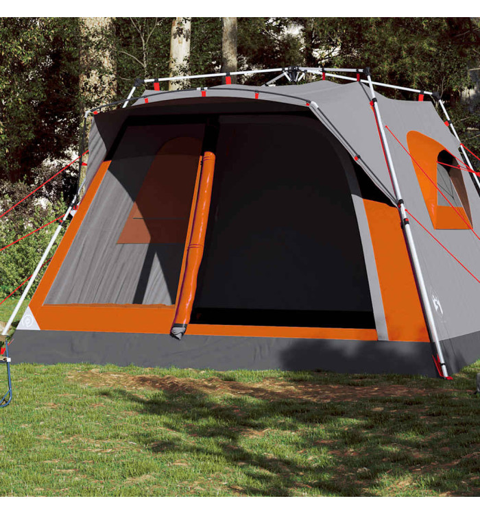 Tente familiale cabine 7personnes gris orange dégagement rapide | Mobilier & Déco