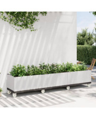 Jardinière à roulettes blanc 240x50x54 cm PP | Mobilier & Déco