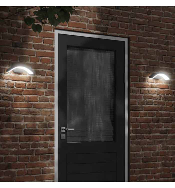 Appliques murales LED d'extérieur 2 pcs noir | Mobilier & Déco