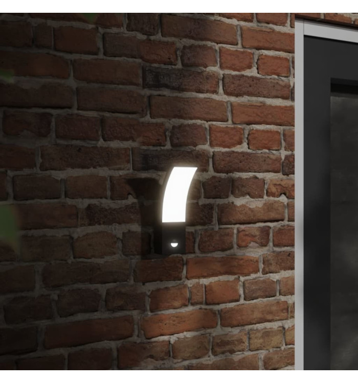 Appliques murales LED d'extérieur avec capteurs 2 pcs noir | Mobilier & Déco