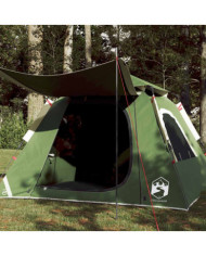 Tente de camping à dôme 4 personnes vert libération rapide | Mobilier & Déco